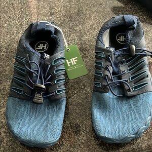 Blue Water Shoes with Natural Toe Spread and Breathable Upper